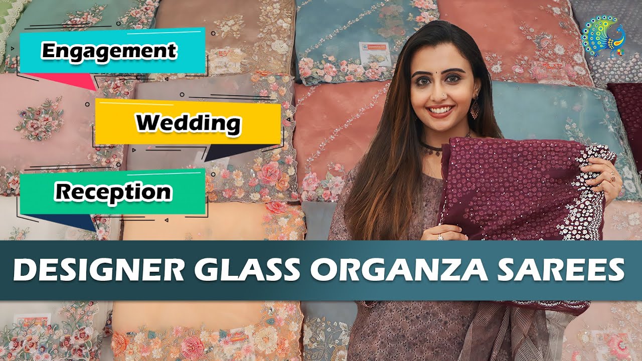 Designer Glass Organza Sarees | Mahalekshmi Silks