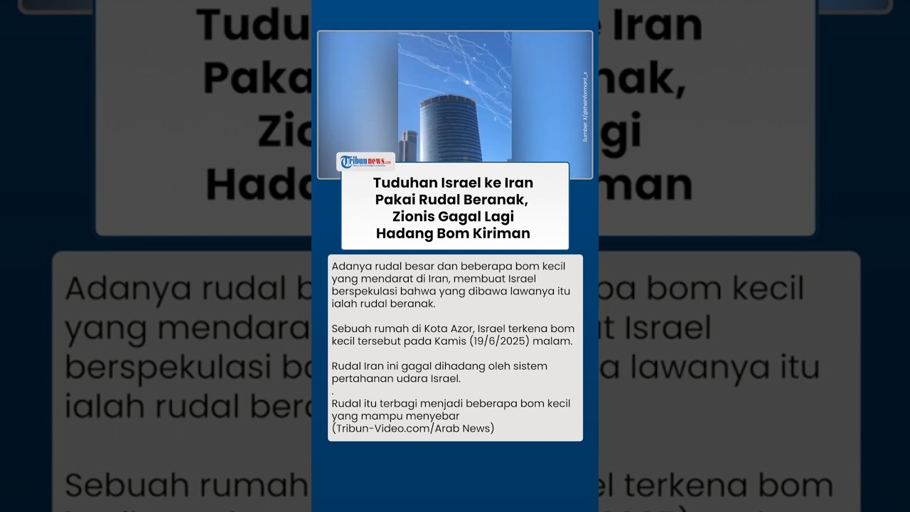Ledakan Bom-bom Kecil yang Tersebar Gagal Dihadang, Israel Tuduh Iran Gunakan Rudal Beranak
