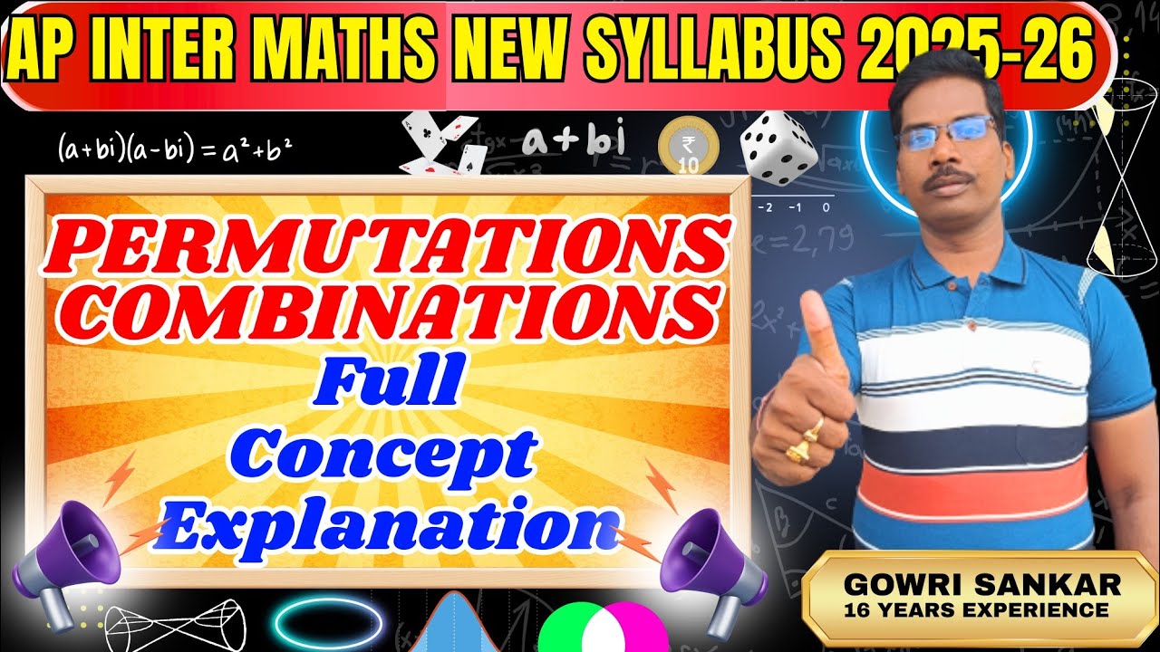 AP Intermediate Maths New Syllabus| Chapter-6|| Permutations and Combinations Full Concept|| Must 
