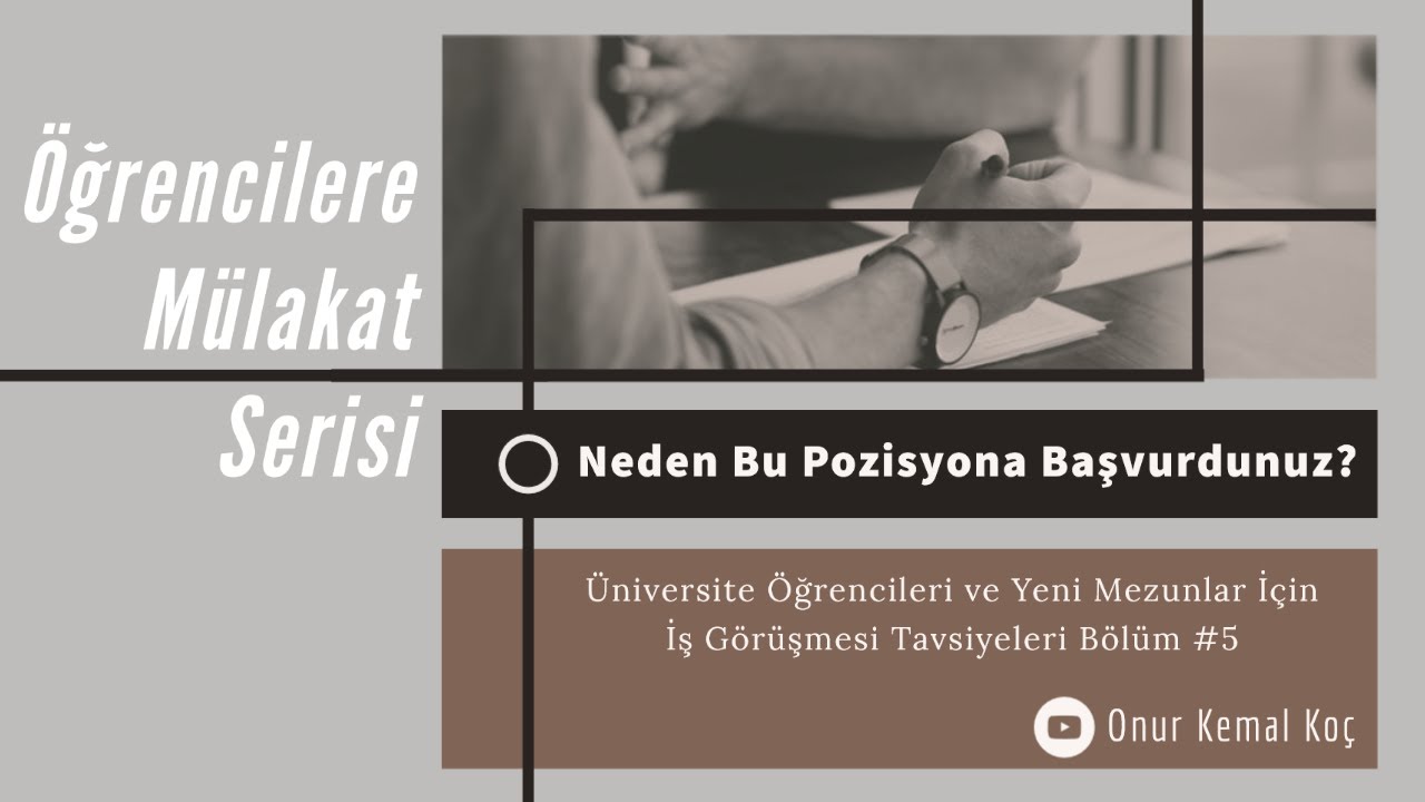 Neden Bu Pozisyona/Departmana Başvurdun? || Öğrencileri Mülakat Tokatçısı Yapacak Seri Bölüm #5