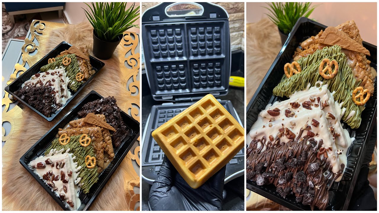 جديد وحصري وافيل استيك⁉️الوافيل بطريقتين😋بدون ما احلف تحدي المحلات ودوناتس في جهاز واحد⁉️باب رزق🧿