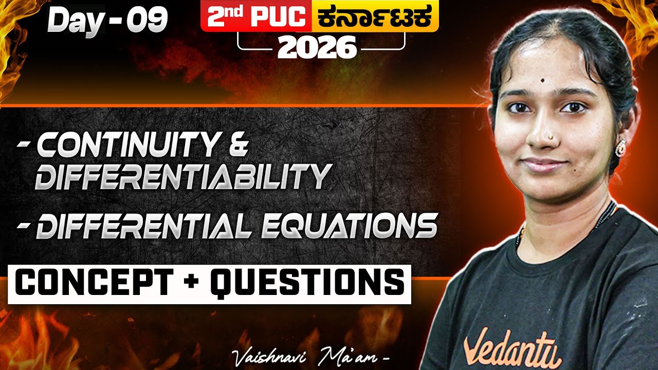 Maths Marathon | Day 9 🔥 | Concepts + Important Questions | 2nd PUC Maths | Vaishnavi Ma’am