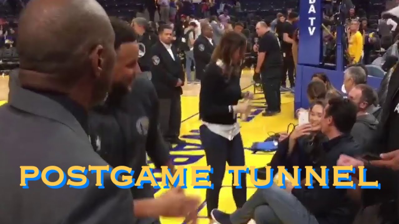 📺 Stephen Curry arrives late to postgame tunnel; also Wiggins x Covington