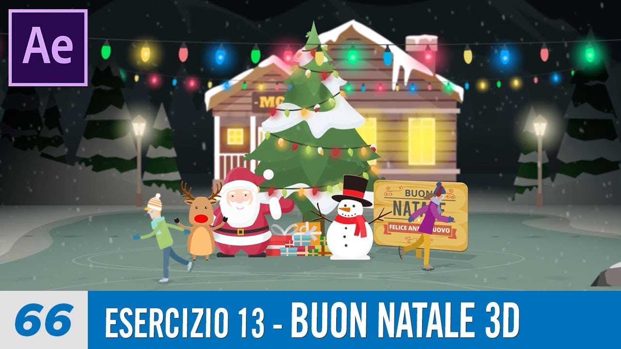 Corso After Effects - 66 - Esercizio 13 - Buon Natale 3D