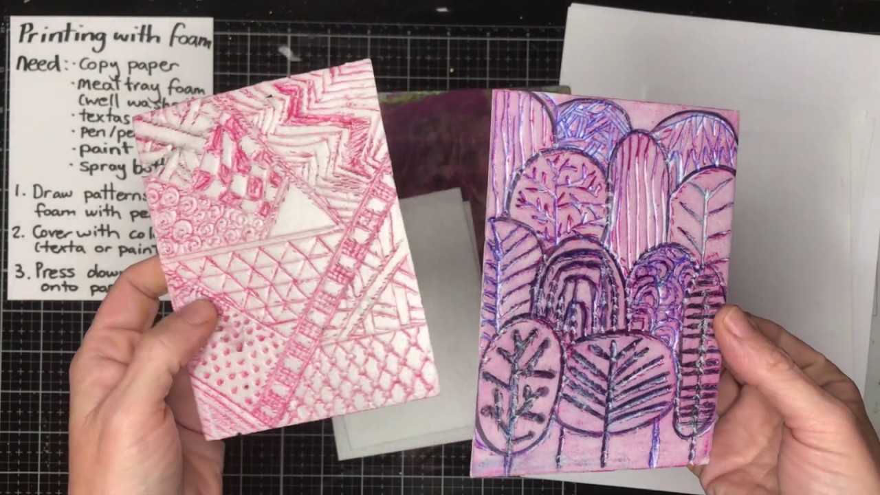 Art with Mrs Baly- Simple printing using a meat tray (polystyrene foam)