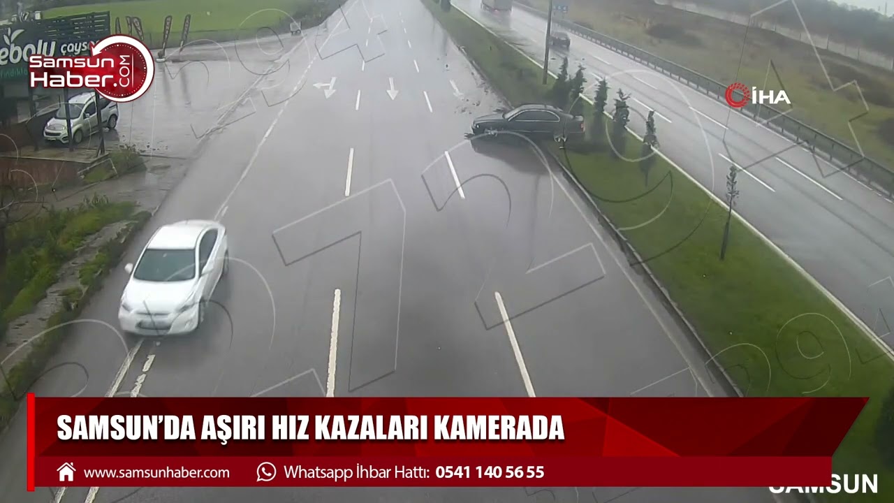 Samsun'da aşırı hız kazaları kamerada