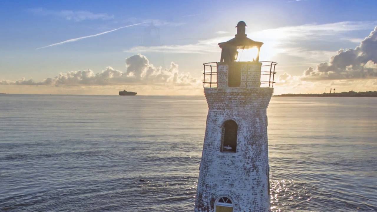 Cockspur Lighthouse drone footage