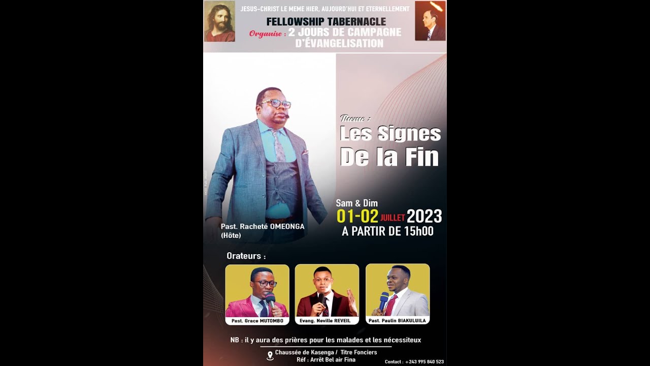 CAMPAGNE D' EVANGELISASTION| PAST. RACHETE OMEONGA| LE 01.07.2023.