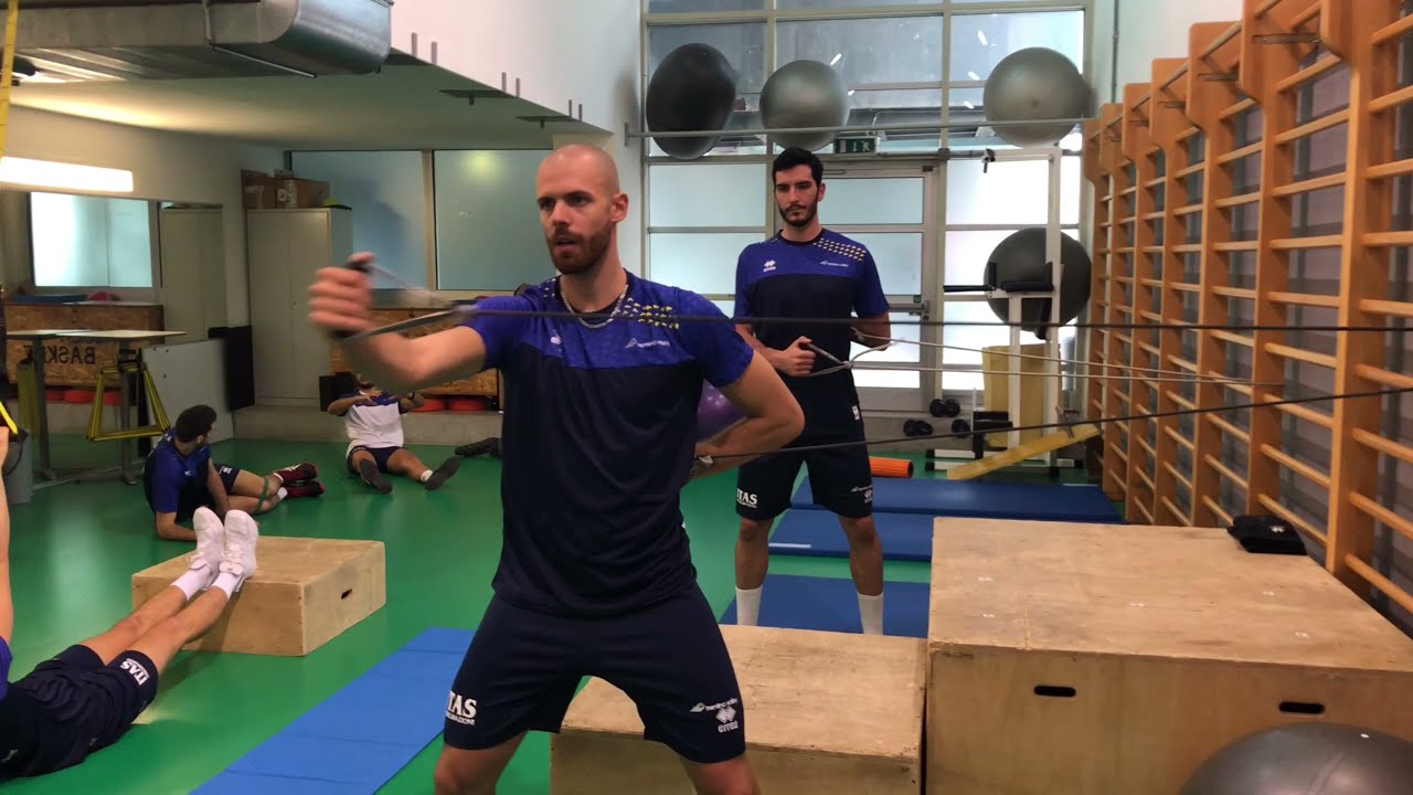 Il primo allenamento con Trentino Volley di Lavia, Pinali e Sbertoli
