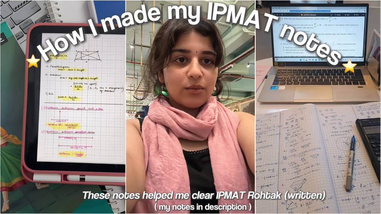 Я успешно сдал письменный экзамен IPMAT в Рохтаке, используя эти заметки🪷