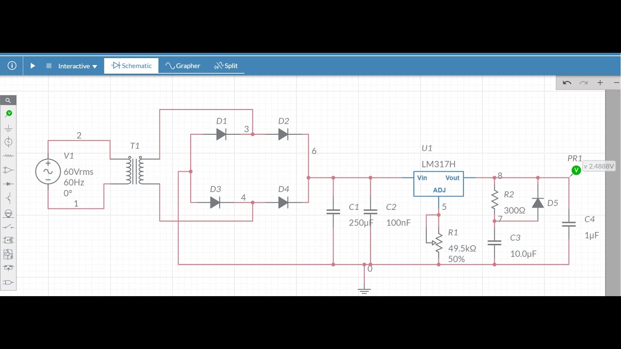 Simulación Filtrado y Regulación de Fuente de Voltaje empleando MultiSim