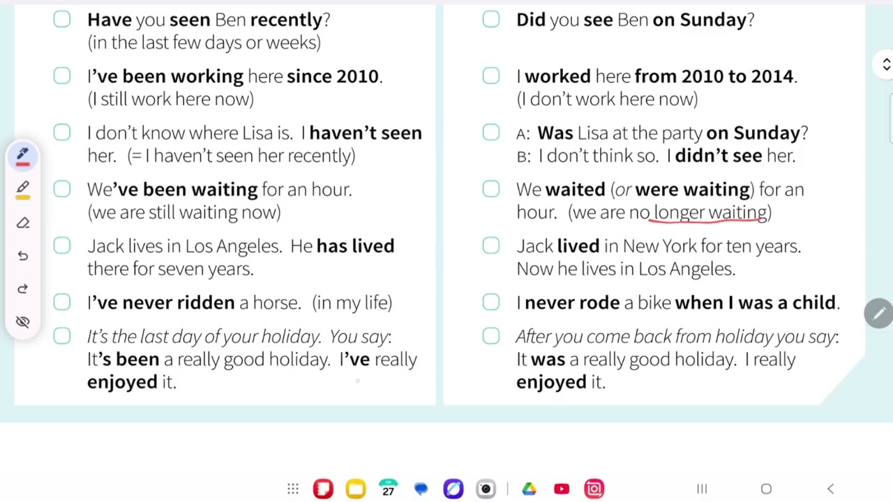 Difference between Present Perfect and Past English Grammar in Use #english #learning #target