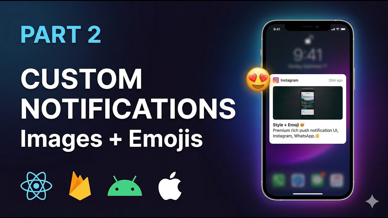 Push-уведомления в React Native 🔥 Пользовательский интерфейс, изображения, эмодзи. Руководство по...