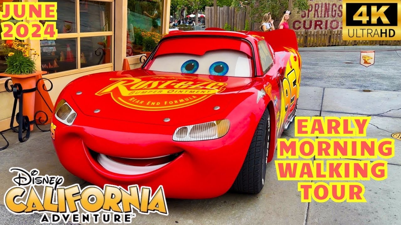 Disney California Adventure Walkthrough June 2024- Early Morning DCA Walking Tour in 4K