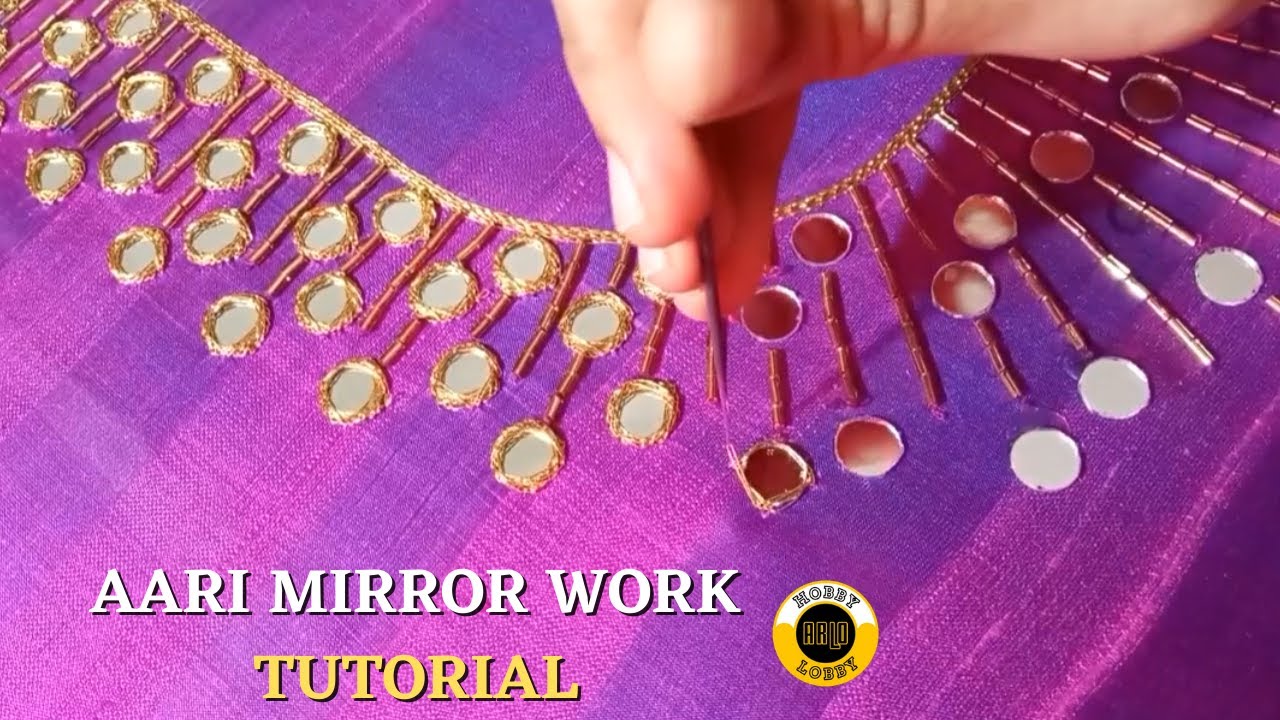 Stylish AARI Mirror Work Design | Easy Mirror Work Stitch Tutorial | Mirror Work in Tamil