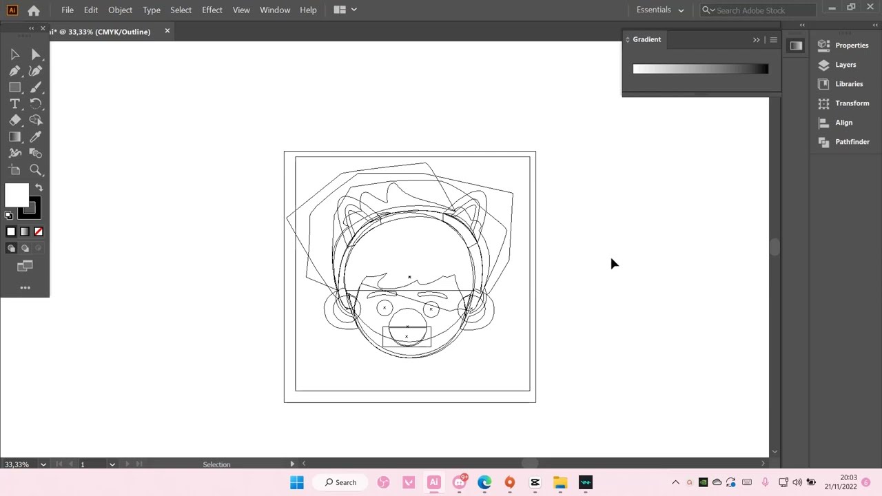Do you accidentally entering outline mode? how to exit and back to your work in Adobe Illustrator