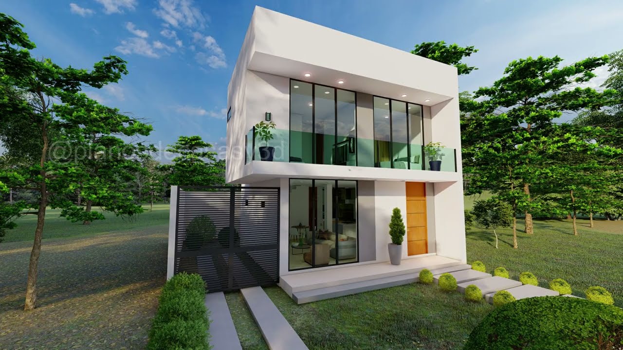 Planos Casa Moderna 3 habitaciones, Perfecta para ti 10x13mts
