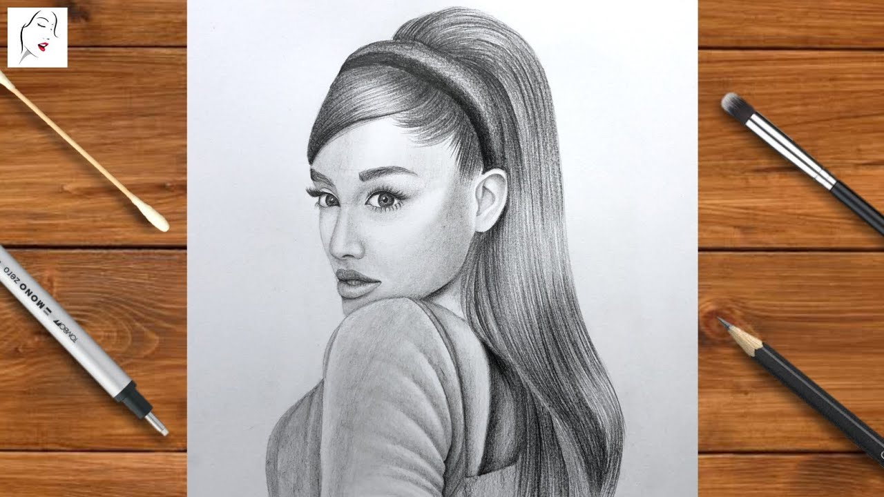 How to draw Ariana Grande Easy | Ariana Grande Drawing | Pencil Sketch Drawing | The Crazy Sketcher