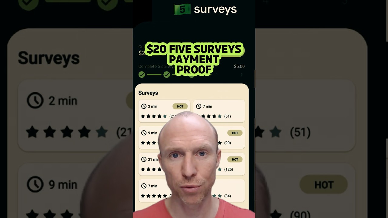 $20 Five Surveys Payment Proof