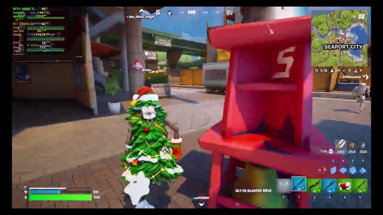 RTX 5060 Ti Fortnite | RTX 5060 Ti + Ryzen 7 7800X3D |