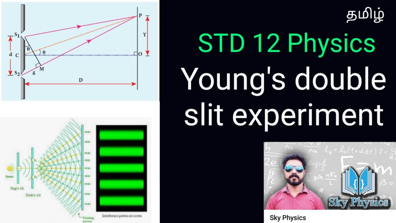 Young's double slit experiment||wave optics||STD 12 Physics||Tamil||sky physics