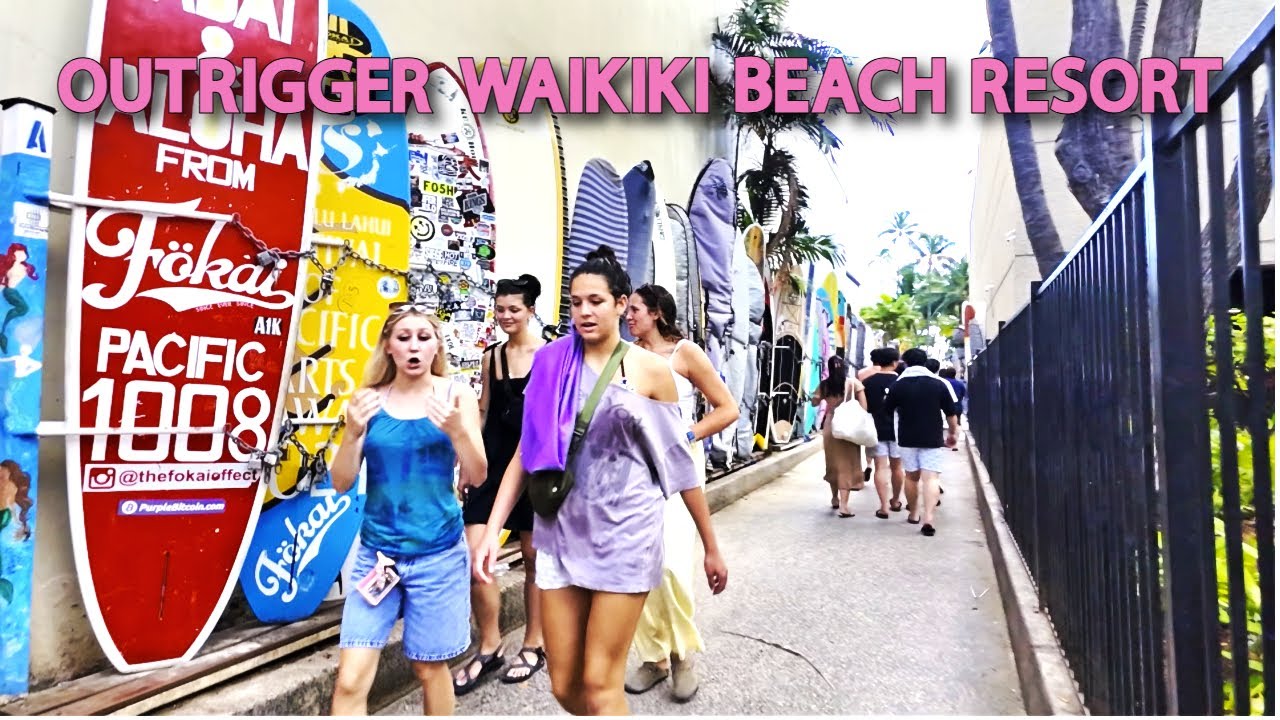 【4K】𝐖𝐀𝐋𝐊 🇺🇸 The Outrigger Waikiki Beach Resort in Waikiki, Hawaii 🏖️🌺🌞