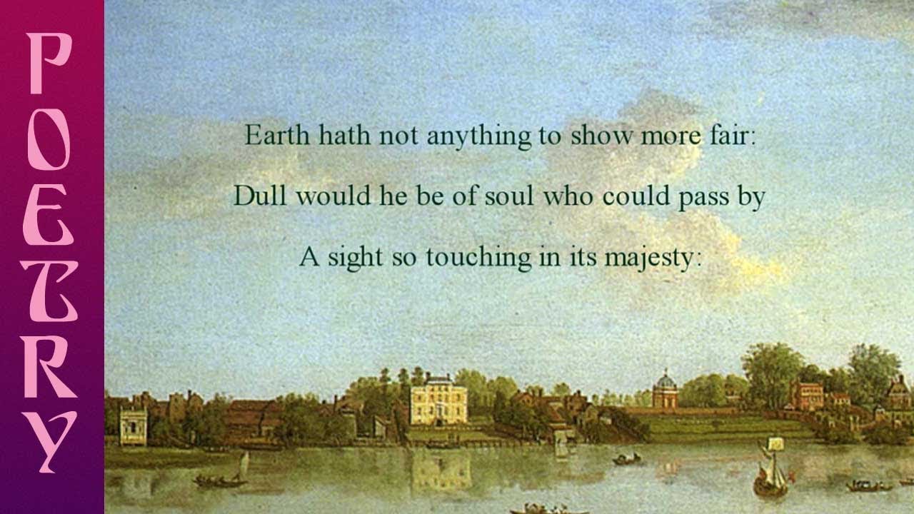 Wordsworth's poem: Composed Upon Westminster Bridge