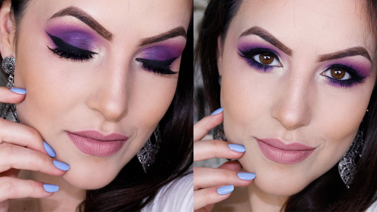 Maquiagem Colorida Fácil e Rápida usando Roxo