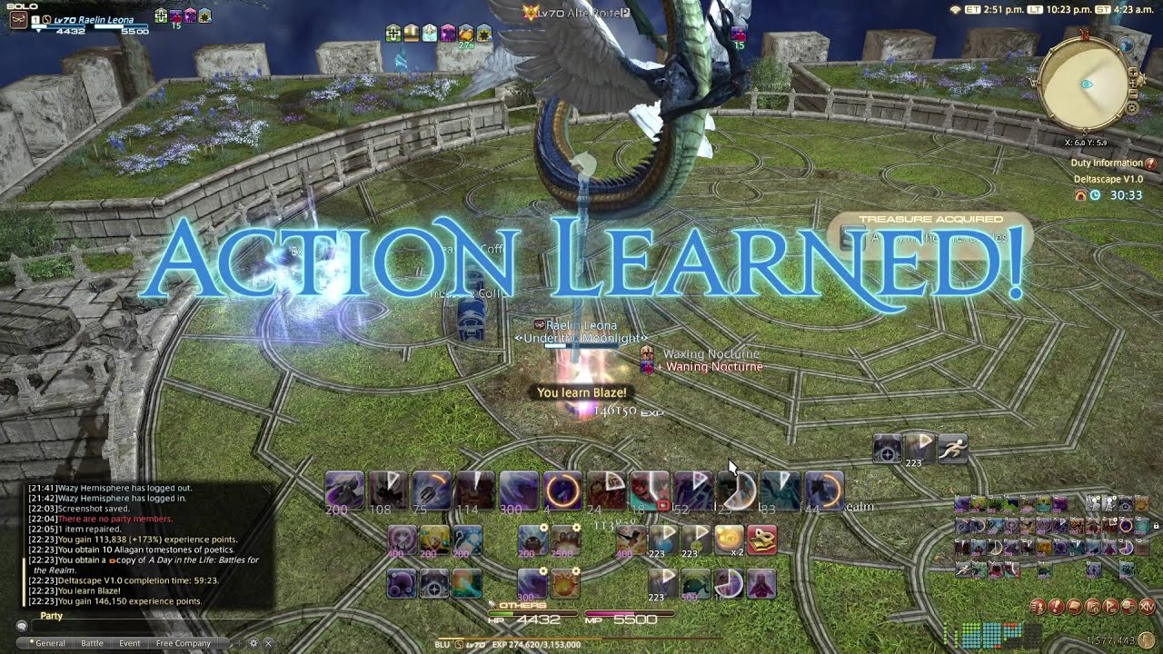 [Blue Mage Spells] Final Fantasy XIV: Blaze - SYNCED Deltascape V1.0 BLU Solo