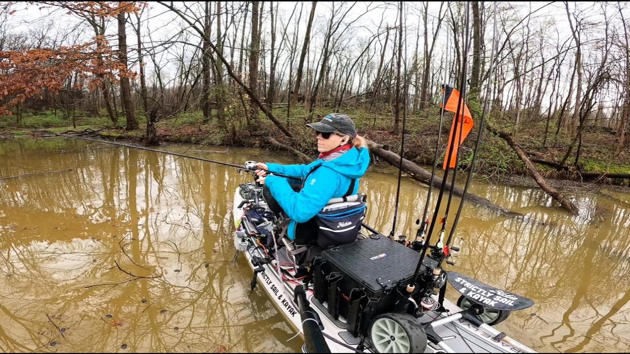 Fishing Alum Creek Lake Flooded and Muddy for the Ohio Kayak Fishing tournament April