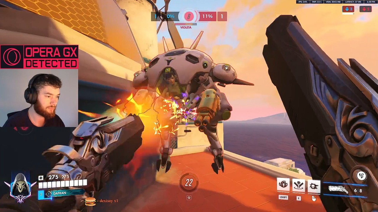 Дафран демонстрирует свои невероятные навыки игры за Жнеца в 5 сезоне Overwatch.