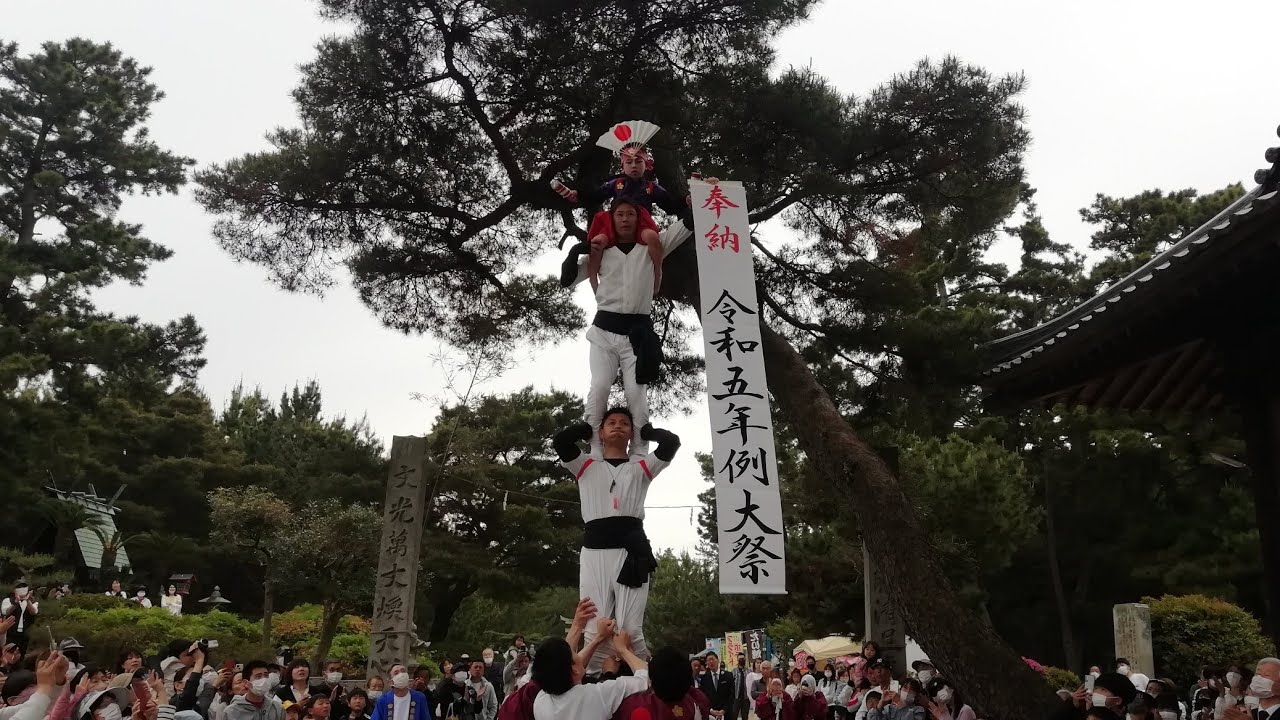 令和5年綱敷天満神社例大祭　桜井浜獅子舞、神輿
