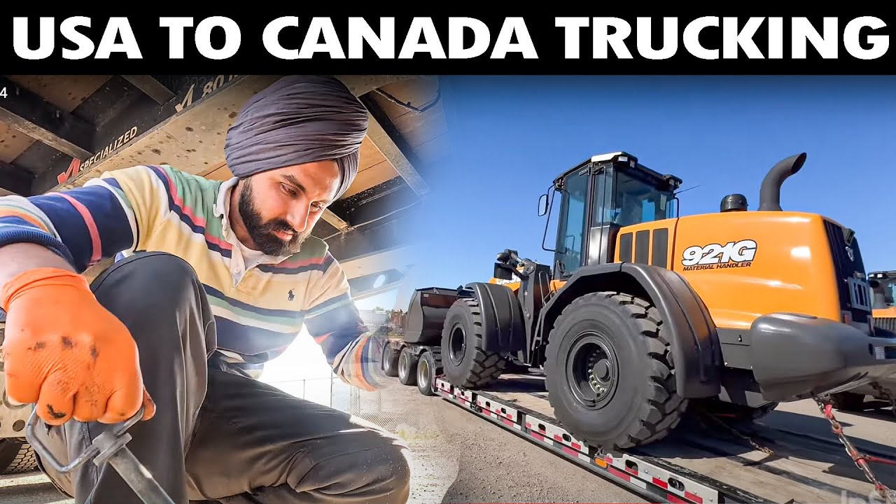 Peterbilt 379 Hauling GIANT loader  from USA to Canada