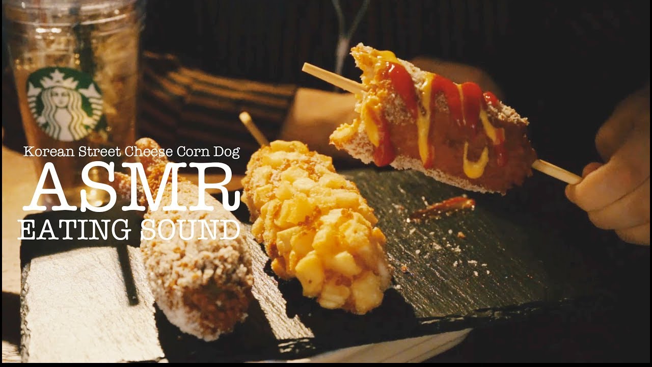 [ASMR/힐링]치즈 듬뿍~도쿄에서 만난 명랑핫도그?(아리랑핫도그!)이팅사운드/Korean Street Cheese Corn Dog Eating sound/チーズホットドッグ/咀嚼音
