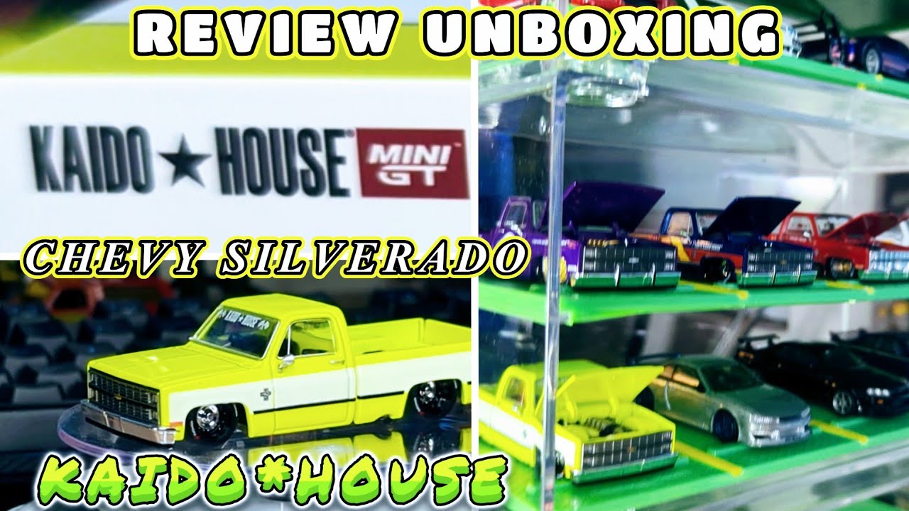 Unboxing Review 🏁🦝🔥Mini GT kaido-House🔥 Chevy Silverado Neon green 👍🦝