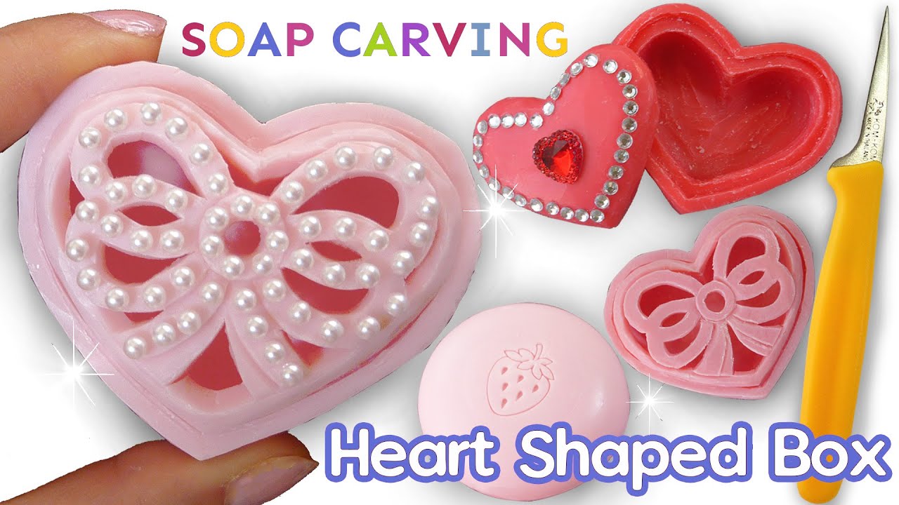 SOAP CARVING & CUTTING | Heart Shaped Box | DIY | EASY ~ MEDIUM | Satisfying |