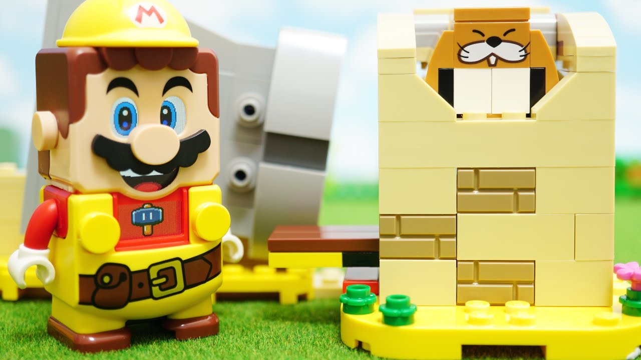 LEGO Super Mario Monty Mole & Super Mushroom | レゴ スーパーマリオ  | チョロプーチャレンジ でstop motion!