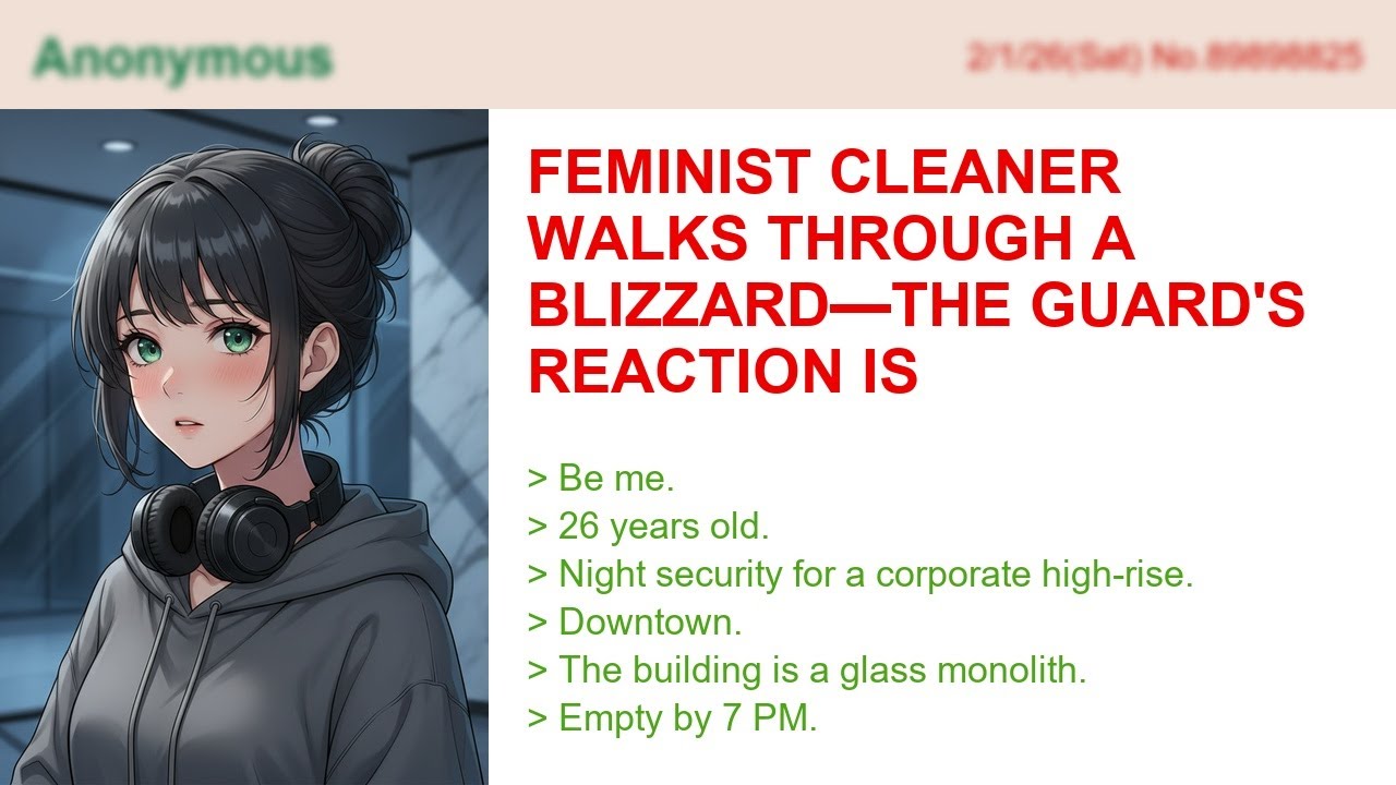 Feminist Cleaner Walks Through A Blizzard—The Guard's Reaction Is Heartbreaking!