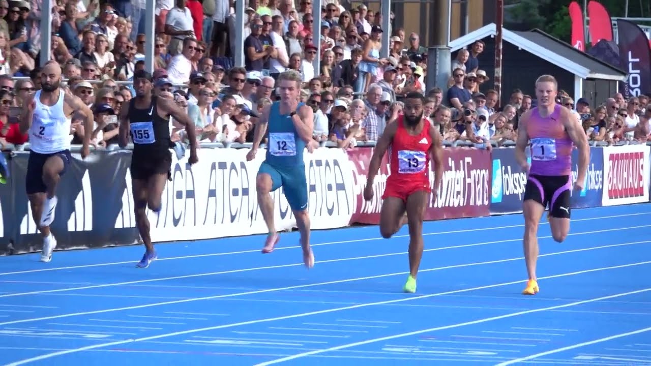 Folksam GP Sollentuna 2025 - 100m men slow motion