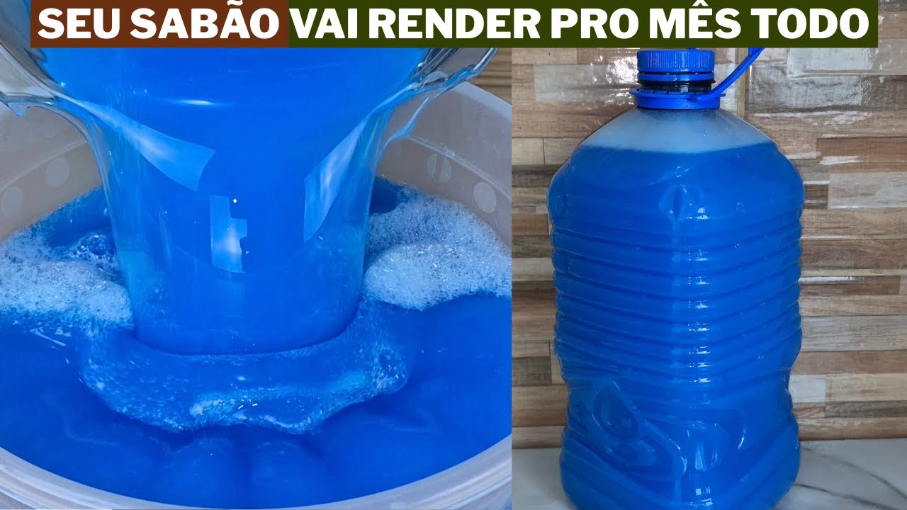 Faça Sabão Líquido pra Usar o Mês Todo Gastando Muito Pouco    Mexeu tá Pronto