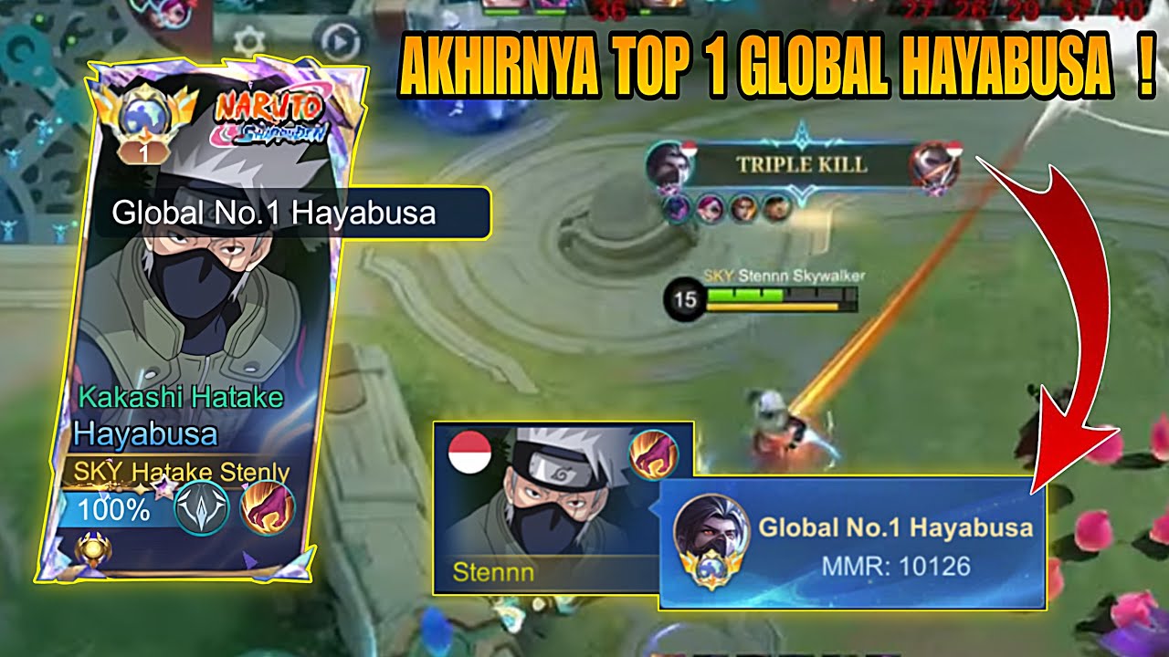 AKHIRNYA TOP 1 GLOBAL HAYABUSA LAGI ! SHADOW COMBO HAYABUSA ! MOBILE LEGENDS !