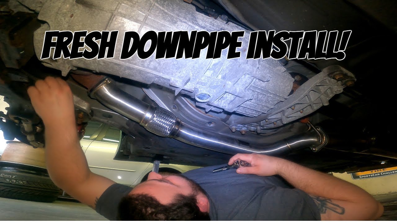 Replacing My RUINED Exhaust With A Brand New ISR Downpipe, Stanced Hyundai Genesis Coupe