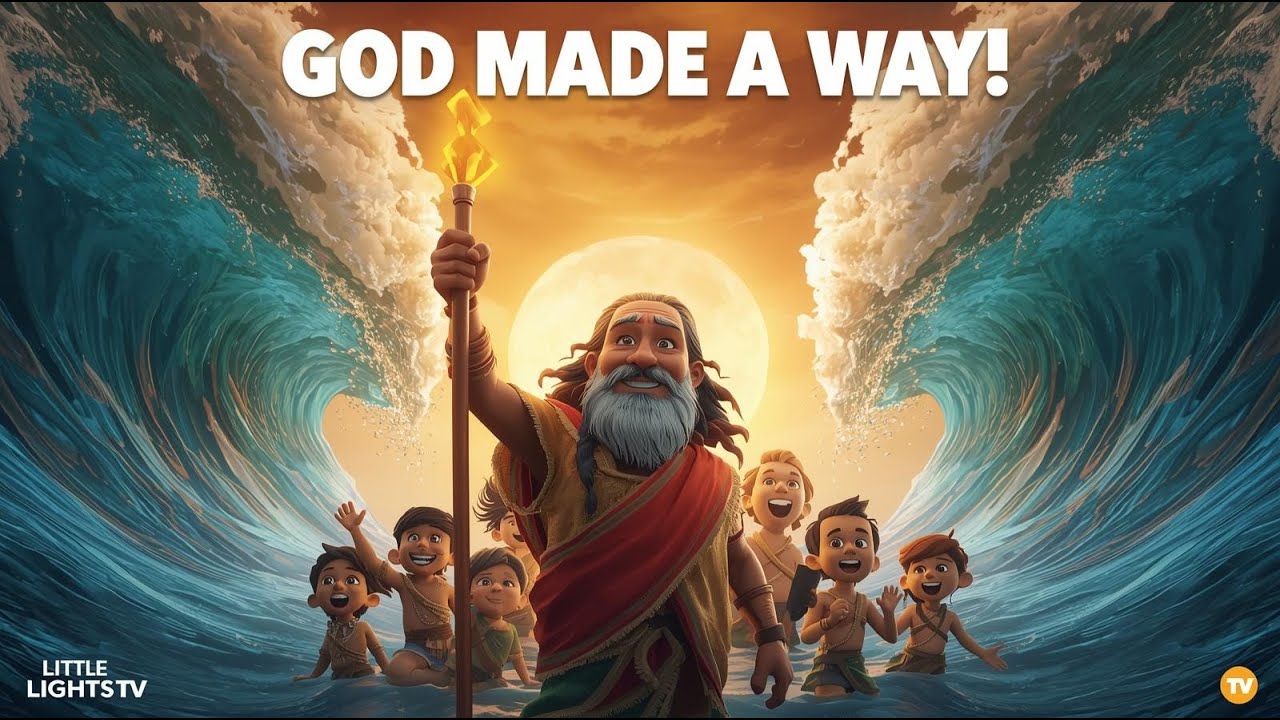 Moses & The Red Sea 🌊 God Made a Way | Kids Bible Song | Little Lights TV #music #song #kids