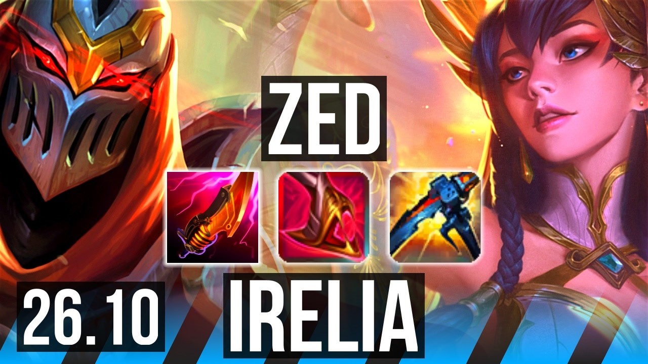 ZED vs IRELIA (MID) | Good KDA: 17/1/1 | NA Master | 26.10
