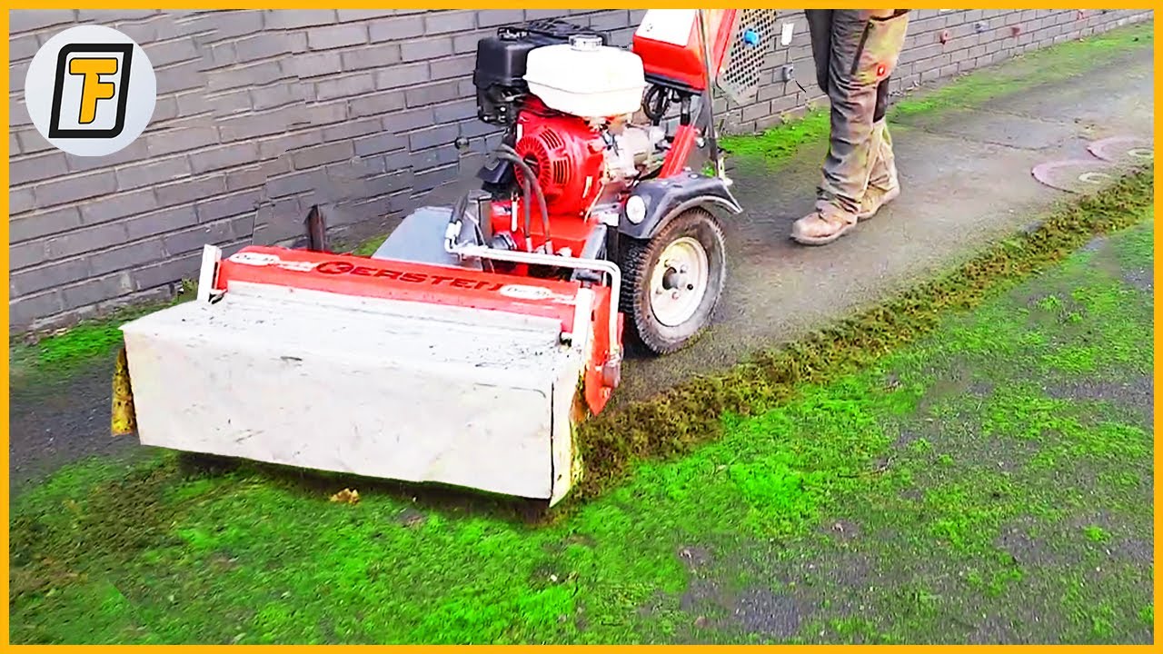 MOSS COVERED STREETS Get Cleaned SPOTLESS! - Satisfying Street Sweeper & Driveway Cleaning Machines