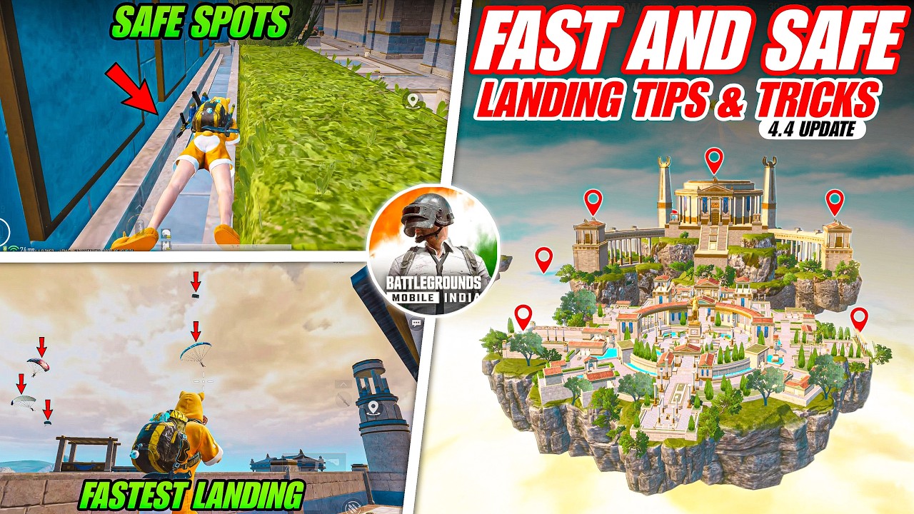 BGMI 4.4 Update How To LAND FAST & Safe Spot Hot Drop🔥New Hero&rsquo;s Crown Event Guide & Tips/Tricks.