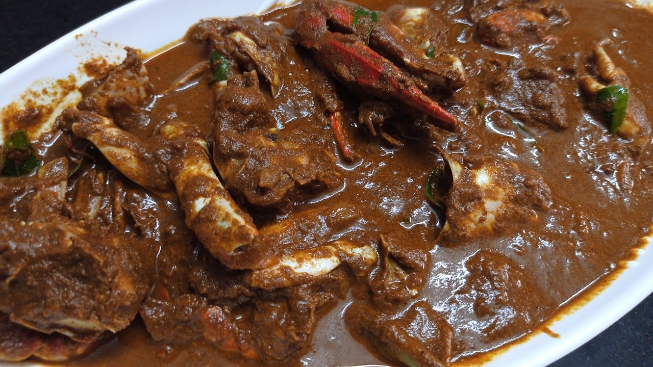 Malabar style തേങ്ങ വറുത്തരച്ച ഞണ്ട് കറി/Fried coconut crab curry