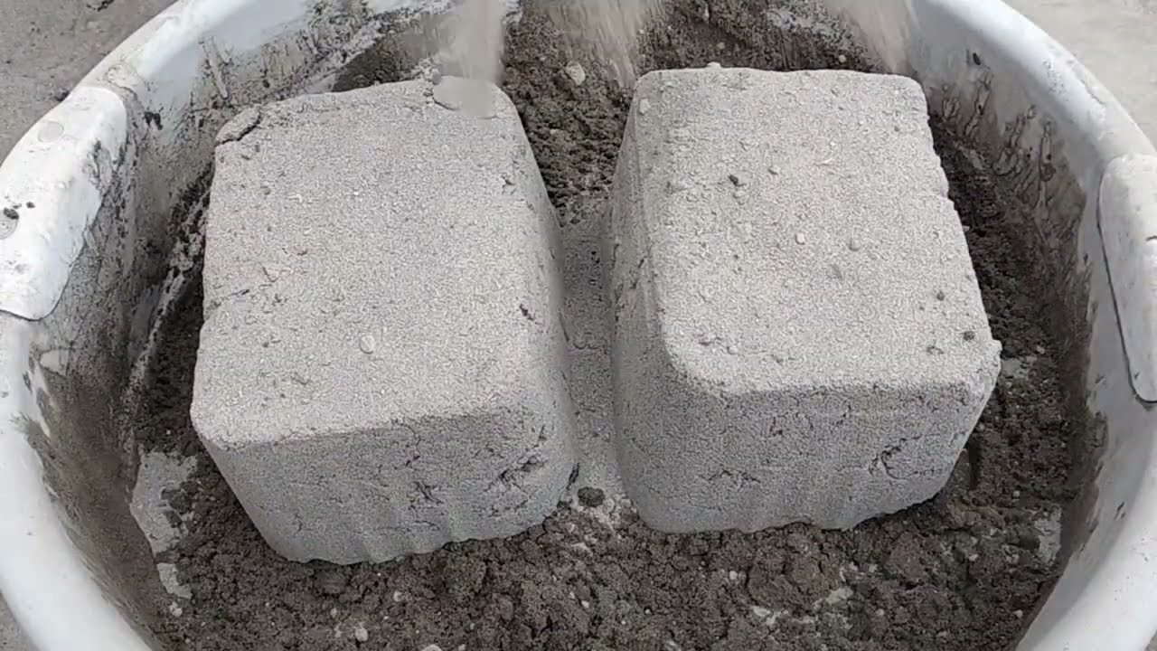 ASMR:super soft dusty silky huge Bricks of pure sand crumble in foamy water/oddlysatisfying🤤💯