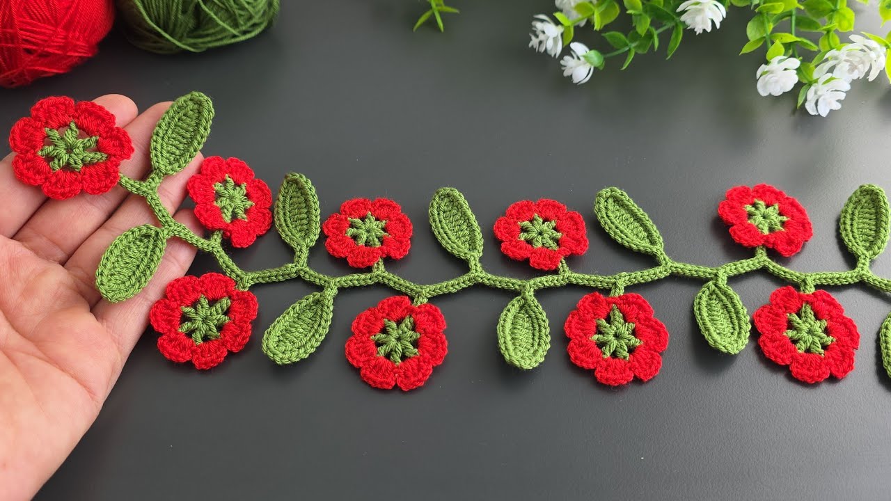 💰 I made 50 in one day and I sold them all! This is the best  red flowers crochet. Easy Crochet.
