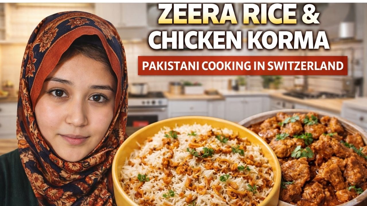 Delicious Pakistani Cooking in Switzerland | Zeera Rice & Chicken Korma